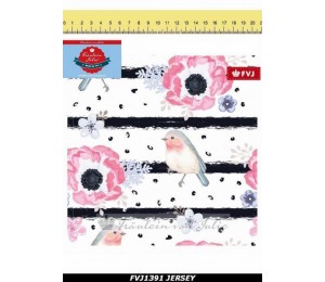 Jersey - Frl. von Julie Little Bird Streifen Blüten